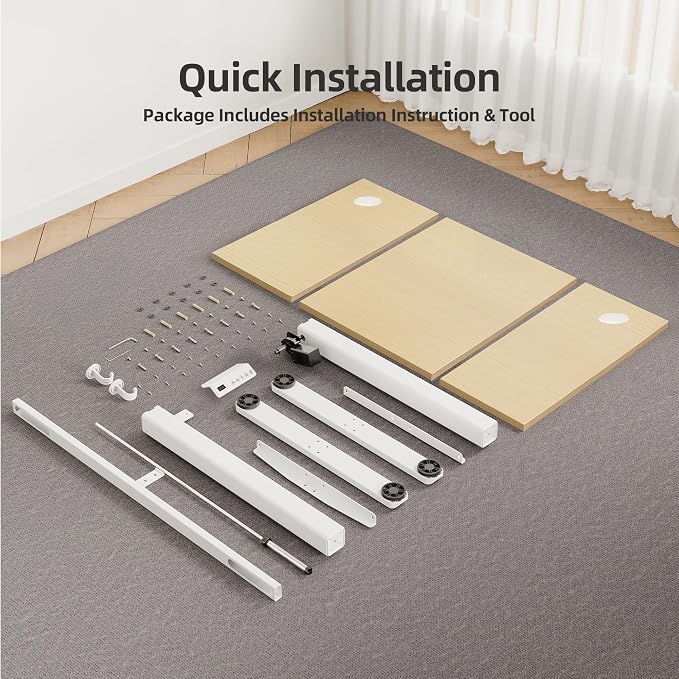 INNOVAR Electric Standing Desk, Adjustable Height Stand up Desks, 55 x 24 Inches Sit Stand up Desk for Home Office Computing, 3-Preset Memory Height Ergonomic Rising Desks, Nature
