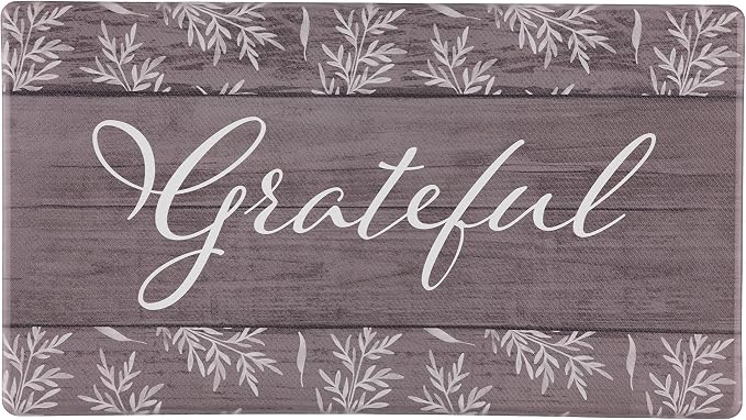 J&V TEXTILES Kitchen Runner Rugs Anti-Fatigue mats,Non Slip Waterproof Ergonomic Comfort Mat for Kitchen, Floor Home, Office, Sink, Laundry (Grateful, 20" x 36")