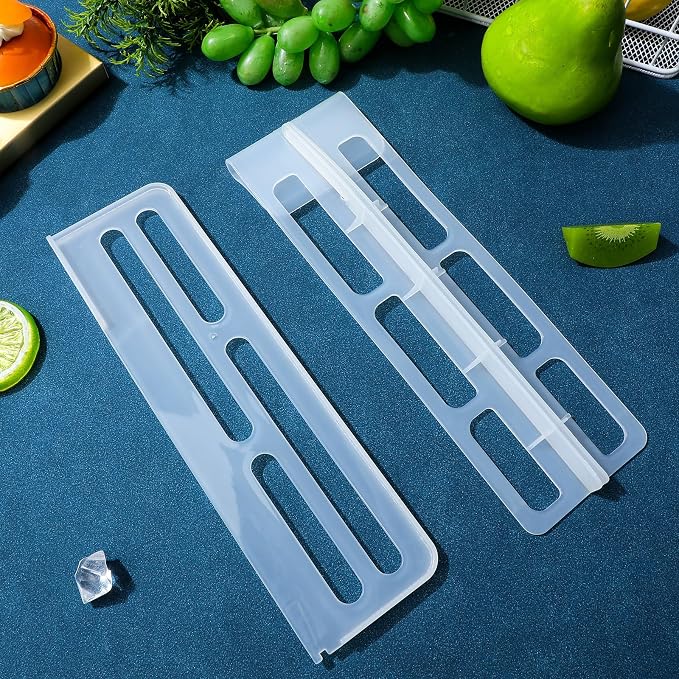 Refrigerator Dividers: Adjustable Fridge Dividers for Glass Shelves, Freezer Shelf Organizer and Food Storage Separator for Refrigerator Organization, Kitchen Pantry Cabinet Drawer Storage, 4 Pack