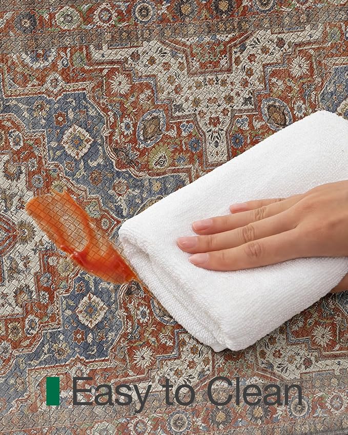 LUMI Anti Fatigue Kitchen Mat, Waterproof & Stain-Resistant Cushioned Standing Mat, Non-Slip Comfort Rug for Kitchen, Sink, Laundry, Home Office, 17" x 59", Blue Orange