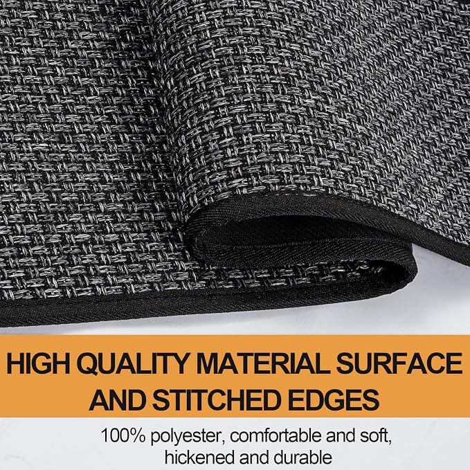SUMLANS Kitchen Mat 1 PCS, Cushioned Non Slip Rugs for Kitchen Floor, Absorbent Runner Comfort Standing Mats Washable for Kitchen, Office, Home, 17.3"x47" (Black)
