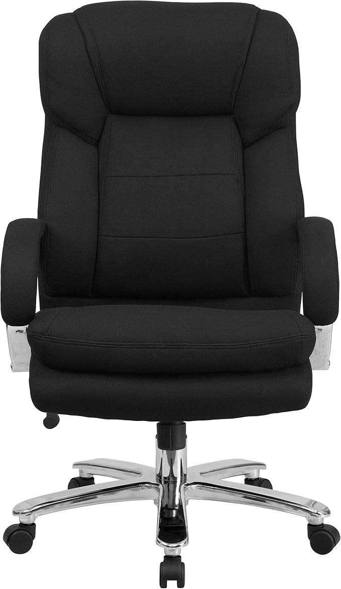 Flash Furniture Hercules Series Swivel Office Chair with Loop Arms, Ergonomic High-Back Executive Chair with Padded Seat and Arms, Black