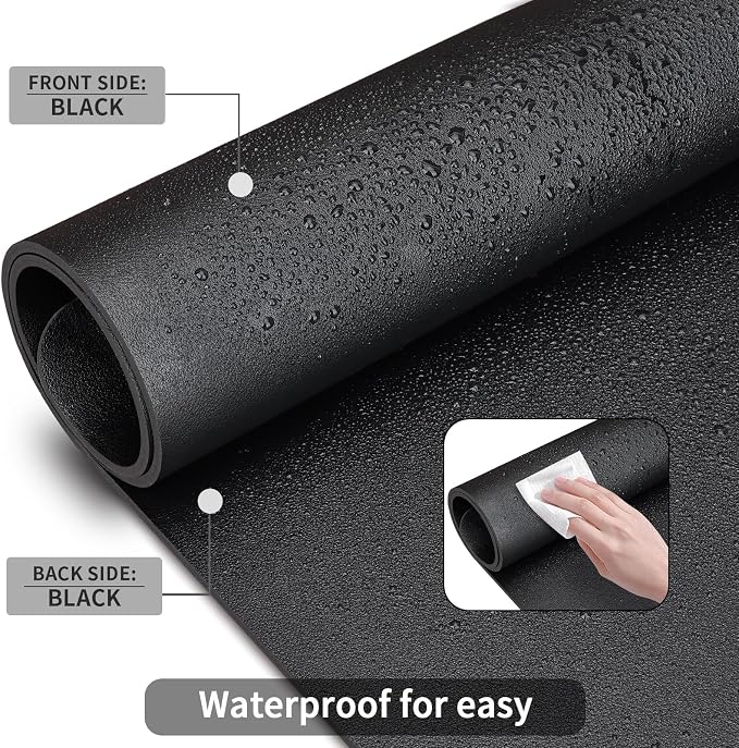 KINGFOM Desk Pad Office Desktop Protecter, PU Leather Desk Mat Blotters Organizer with Comfortable Writing Surface (47.2" x 23.6", Black)