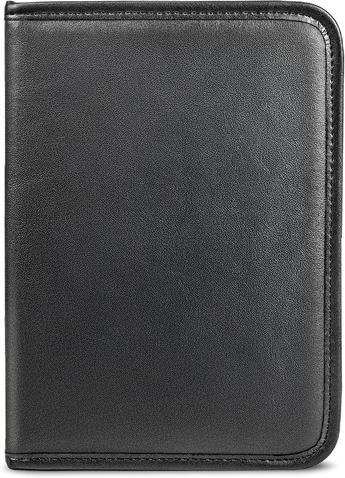 Samsill Professional Padfolio, Faux-Leather Mini Portfolio, with 5 x 8 Writing Pad, Black