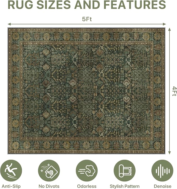 48"x60" Office Chair Mat for Hardwood Tile Floor, Under Desk Carpet Protector for Rolling Computer Chair Mat, Machine Washable Area Rug, Anti-Slip 1/5" Thick Low Pile Thin Vinyl Floor Mat, Dark Brown