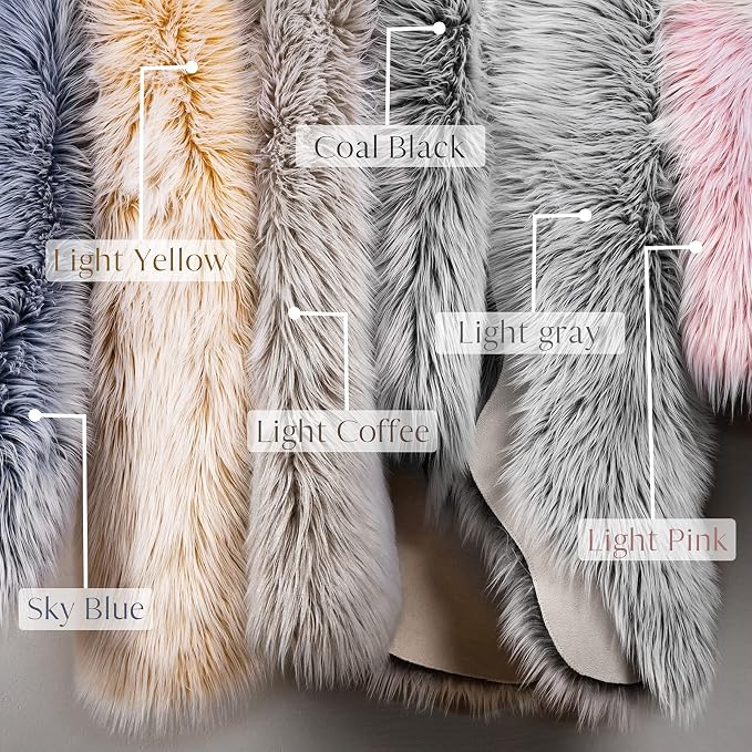 Ashler Acrylic and Polyester Fluffy Shaggy Area Rug Ultra Soft 2x3Ft Sheepskin Fur Rug, Frosted Bottom Blue Fuzzy Rug Machine Washable Shag Rug, Nursery Decor Throw Rugs for Bedroom, Living Room