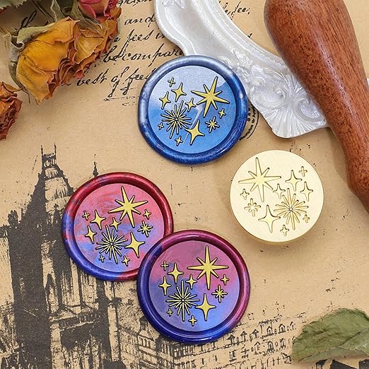 SWANGSA Star Wax Seal Stamp with 200pcs Sealing Wax Beads Kit, Great for Embellishment of Wedding Invitations, Wine Packages, Gift Wraps