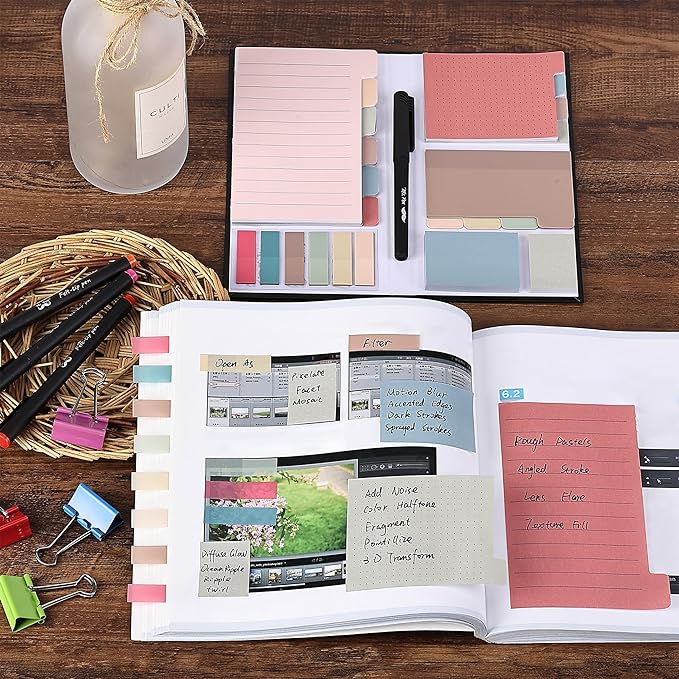 Mr. Pen- Sticky Notes Set, 410 Pack, Ruled | Dotted & Blank Notes with 150 Index Tabs, Divider Sticky Pads for Bible Study, Office, School, Planning