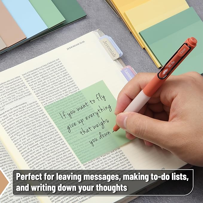Mr. Pen- Transparent Sticky Notes, 3”x3”, Coastal Calm, 12 Pads, 600 Sheets, Bible Journaling Sticky Notes, See Through Sticky Notes, Stocky Notes for Bible Journaling