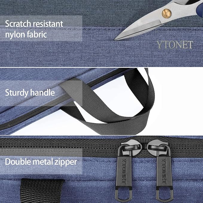 Ytonet 14 Inch Laptop Sleeve, TSA Laptop Case with Handle, Water Resistant Protective Computer Carrying Case, Compatible with MacBook HP Dell Lenovo Asus Notebooks, Gift for Men Women, Dark Blue