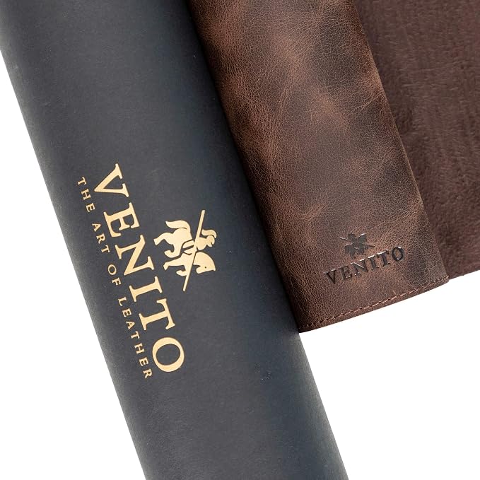 Venito Premium Leather Desk Pad Mat (36 X 19 inch) - Large Desk Mat for Keyboard and Mouse Home Office Accessories (Coffee Brown)