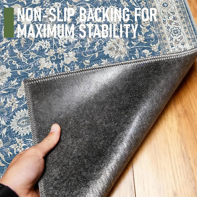 48"x60" Office Chair Mat for Hardwood, Under Desk Chair Mat for Home Office, Anti-Slip Office Rugs for Rolling Chairs, Floor Protector Washable Rugs Ocean Blue