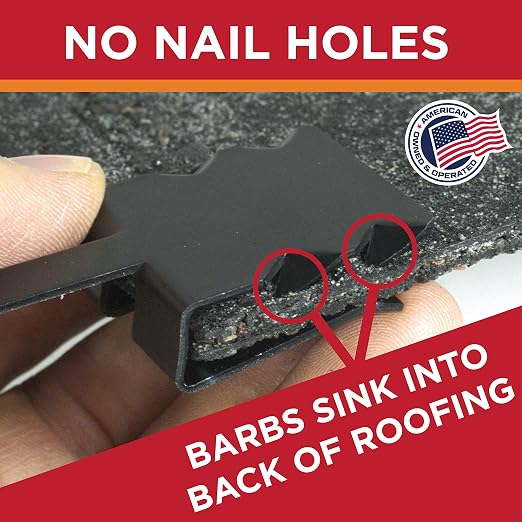 Roof Clips, Safe for Heat Tape, Electric Cable & Roof Heat Cable Installation, Prevents Roof Damage, Easy Nail-Free Outdoor Cable Clips, Your Ultimate Cable Clip (.325-25 Pack)