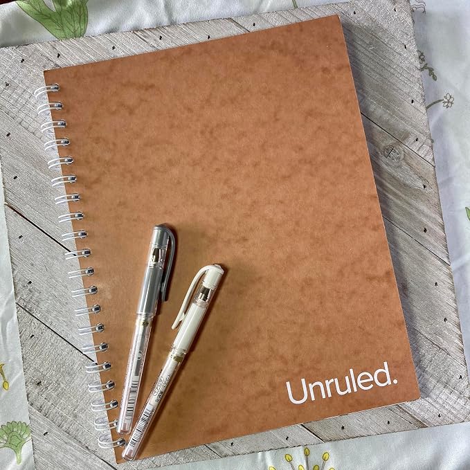 Unruled Classic Blank Spiral Notebook, 8" x 10.5", 70 Sheets, 60lb Premium Plain Paper, Recycled and Sustainable, One subject, Wirebound