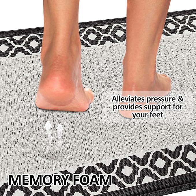 Small Anti Fatigue Kitchen Rug Kitchen Sink Rug Non Slip Kitchen Mats for Floor Cushioned Kitchen Rug Ergonomic Comfort Standing Mat for Kitchen Floor Office Sink Laundry 17.3 x 27.5inch