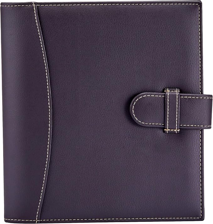 It's Academic Mini Executive Leather Portfolio Folder, 1" Ring Binder and 250-Sheet Capacity, Note Pads, and 5.5" x 8.5" Documents, 2 Pen Loops, Dark Brown Faux Leather (98295