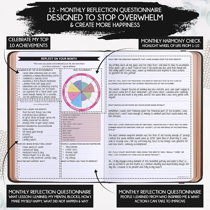Deluxe 2026 Planner Weekly and Monthly | Law of Attraction Planner with Productivity App | 12-Month for Productivity, Gratitude & Goal Setting | Includes Foldable Vision Board, Gift Box & Stickers
