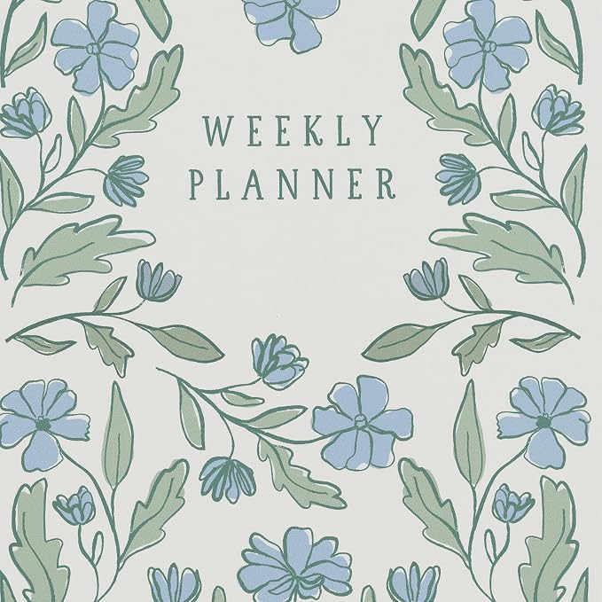 Minted Botanical 2026 Weekly & Monthly Undated Planner, 5.5" x 8.5" Floral Spiral Bound Planner Notebook for School, Work, 132 Pages, Undated Monthly & Weekly Layouts with 2026–2027 Reference Calendar