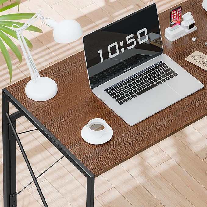 ZENY Folding Computer Desk 39'' Sturdy Writing Desk Gaming Desk Home Office PC Laptop Foldable Table Modern Simple Small Study Desk Steel Frame