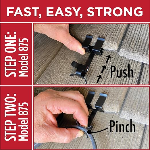 Roof Clips, Safe for Heat Tape, Electric Cable & Roof Heat Cable Installation, Prevents Roof Damage, Easy Nail-Free Outdoor Cable Clips, Your Ultimate Cable Clip (.825-25 Pack)