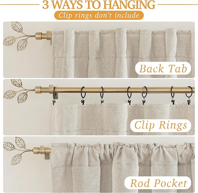 RYB HOME 3-in-1 Soundproof Blackout Energy Saving Room Divider Curtains, Extra Wide Window Curtains for Bedroom Living Room Loft Baby Nursery, Linen Taupe, Wide 100 x Long 84 inches, 1 Panel