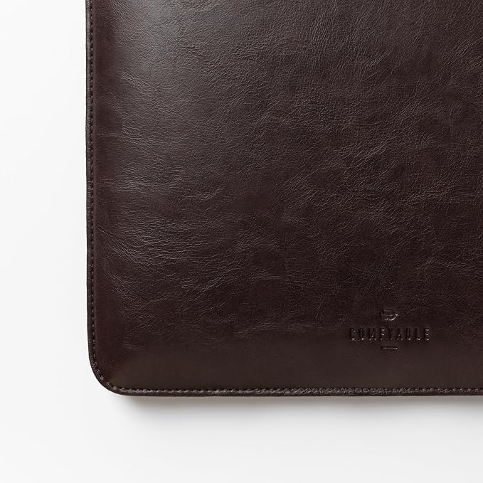 Comfyable Laptop Sleeve 14 Inch Precisely Compatible with MacBook Pro M5 M4 M3 M2 Pro/Max 2026-2021, Faux Leather Cover Case, 14 in, Dark Brown