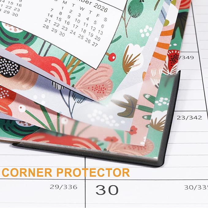 Coboll Desk Calendar 2026-2027 for Office & Home, Thick Paper, Jul 2026-Dec. 2027, Corner Protectors, Ruled Blocks, To-Do Notes, Monthly Desktop Desk/Wall Planner, Large Month View - Green, 12 x 17