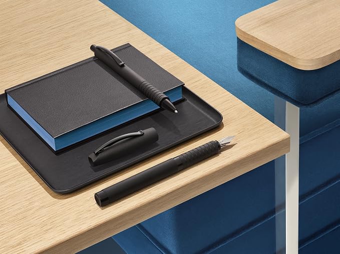 Faber-Castell Essentio Aluminium Black Fountain Pen - Broad Nib with Black Ink - Fine Writing Instruments