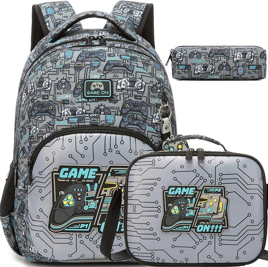 Backpack for Boys,Kids Backpack for Boys with Lunch Box Pencil Case Set Kids Schoolbag for Boy 8-12,Lightweight Travel Daypack Birthday Christmas for Boy Back to School Supplies