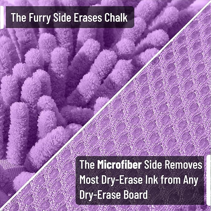 Mr. Pen- Magnetic Microfiber Shag Whiteboard Erasers, 4" x 6", 4 Pack, Dual Surface, Washable Large Dry Erase Board Cleaner for Chalk, Marker, Classroom, Office, Home
