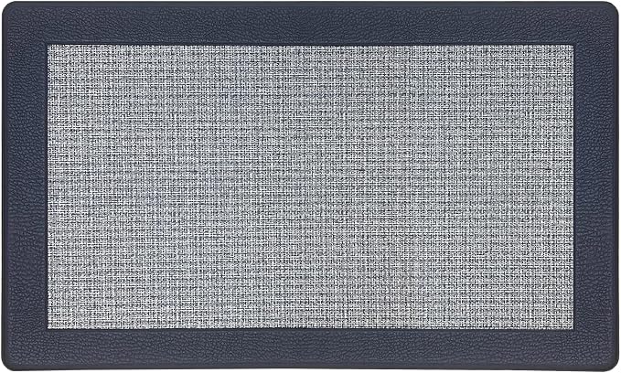 Anti-Fatigue Floor Comfort Mat - 18 x 30 Inch (Clarke Navy) - Non-Slip Kitchen Mats for Floor - Easy to Clean Cushioned Standing Mat for Bathroom & Office Desk - Achim Home Décor