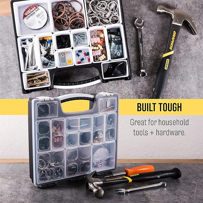 HOPPLER Organizer For Beads, Bolts, Screws, Wax Seal Kit Tools, Craft Supplies, Fishing Tackle, And More. Great Hardware Organizer For Bead Storage And Wax Sealing Supplies To Help Stay Creative.