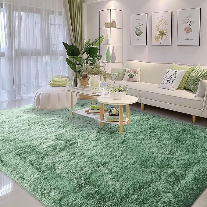 Awaytail Sage Rug Collection - 3 x 5' Non-Slip Height Pile 1.4" Plush Rug Rubber Backing - Throw Rugs Carpet for Bedroom