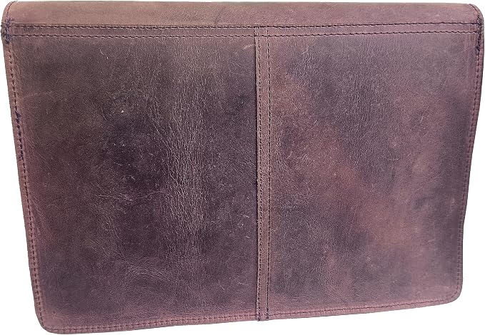 Calyx Leather Folder, Full Grain Leather File Folder Organizer Document Holder, Leather Portfolio for Men – Spacious Leather Folio Laptop Sleeve Case for 13" Laptops, MacBook & Tablets (Rustic Brown)