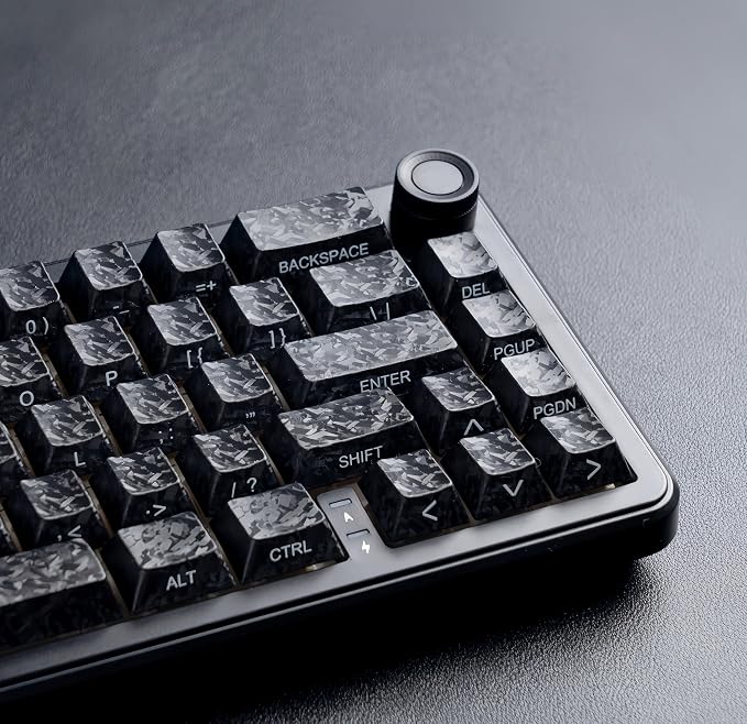 Cherry Profile ABS Keycaps 106 Keys Carbon Fiber Pattern Keycap Set for MX Switch Mechanical Keyboard, Fits 60% 65% 75% 80% Layouts