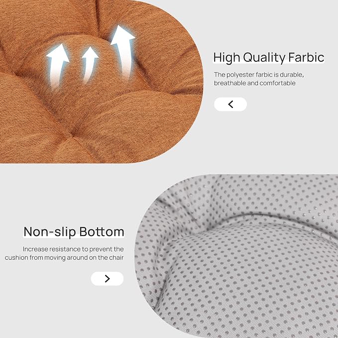 Love's cabin Memory Foam Chair Cushions Set of 4, 15.5"x15.5"x3.5" Indoor & Outdoor Seat Pads for Dining, Kitchen, Office, Patio Chairs - Terracotta