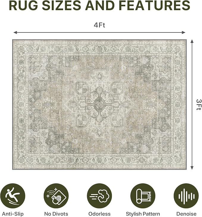 36"x48" Office Chair Mat for Hardwood Tile Floor, Under Desk Carpet Protector for Rolling Computer Chair Mat, Machine Washable Area Rug, Anti-Slip 1/5" Thick Low Pile Thin Vinyl Floor Mat, Trench