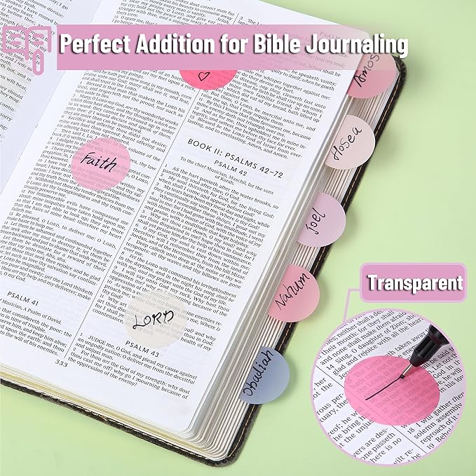 Mr. Pen- Transparent Sticky Note Set, 560Sheets, Colorful, Round Transparent Sticky Notes Set, Stocky Notes for Bible Journaling