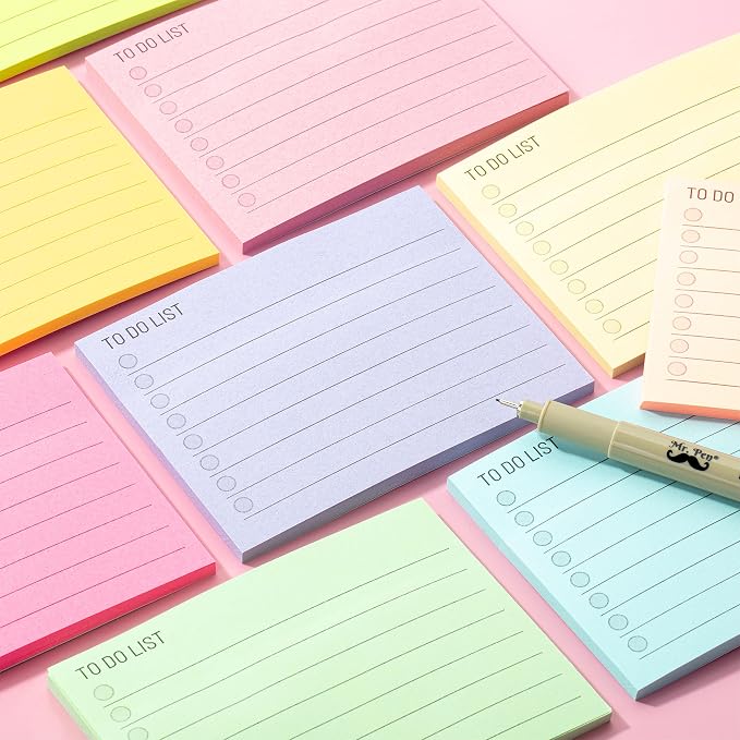 Mr. Pen- to Do List Sticky Notes, 3"x4", 9 Pads, 360 Sheets | Lined Checklist Sticky Pads with Smooth Writing, Easy Peel-Off, Thick Paper for Planning, Office, School & Daily Tasks