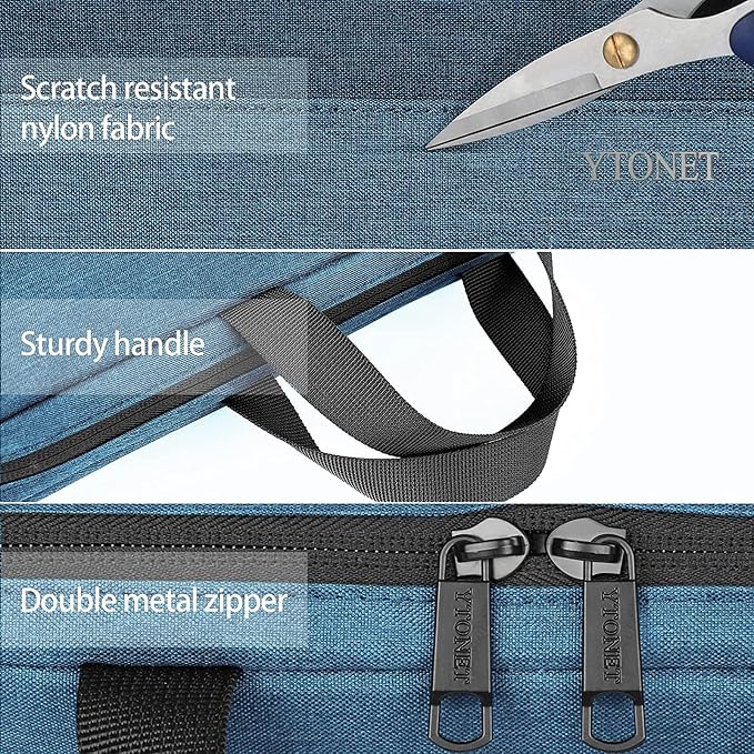 Ytonet 13 13.3 Inch Laptop Sleeve Case, Water Resistant TSA Laptop Bag Computer Carrying Case with Handle, Compatible with MacBook HP Dell Lenovo Acer Notebooks, Gifts for Women Men, Deep Teal