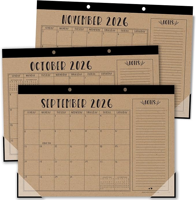Hadley Designs Large Teacher Desk Calendar 2026-2027 - Desktop Calendar 2026, 18-Month Desk Calendars for Home, Office & Classroom, Cute Classroom Must Haves, Back to School Teacher Gifts