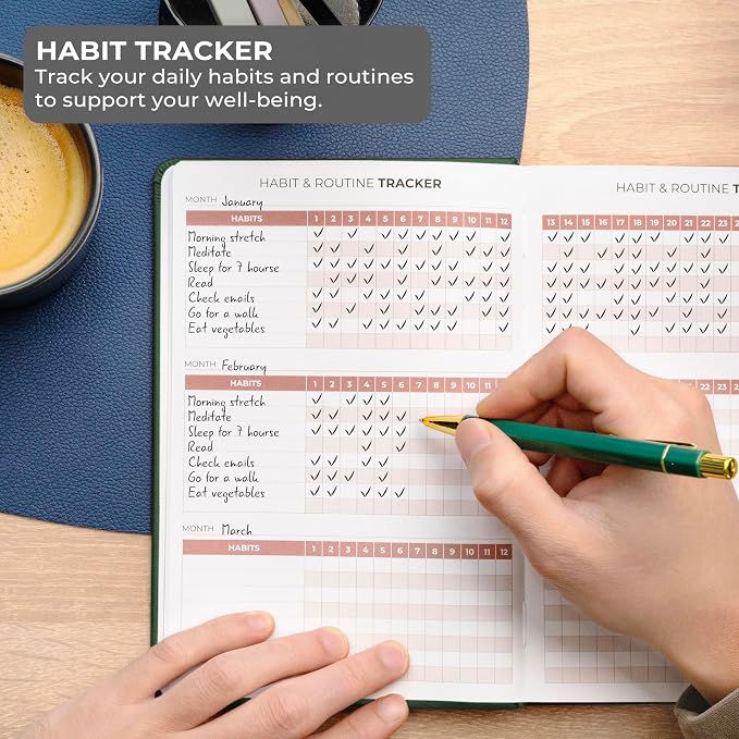 Clever Fox Self Mastery Journal – Guided Daily Reflection & Self Improvement Journal with Prompts – Journaling Notebook for Women & Men (Forest Green)