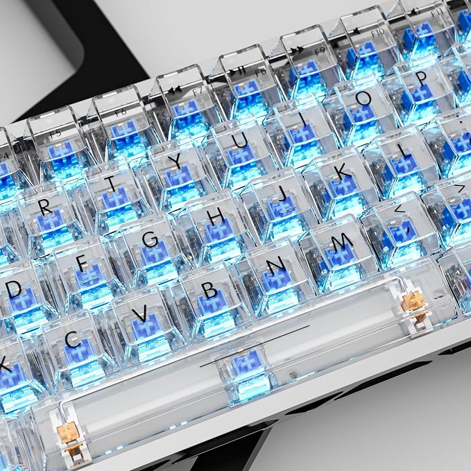Outemu 108PCS Crystal Blue Clicky Mechanical Keyboard Switches,3-Pin Hot-Swappable Pre-Lubricated Switch with 3 Kailh Switches,Crisp Click Sound,for Gaming Keyboards & 3D Print Accessories