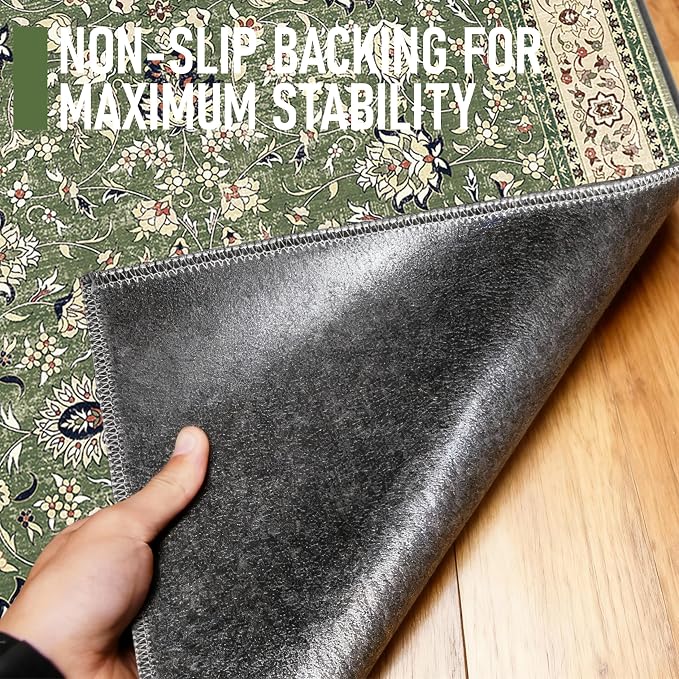 36"x48" Office Chair Mat for Hardwood, Under Desk Chair Mat for Home Office, Anti-Slip Office Rugs for Rolling Chairs, Floor Protector Washable Rugs Green