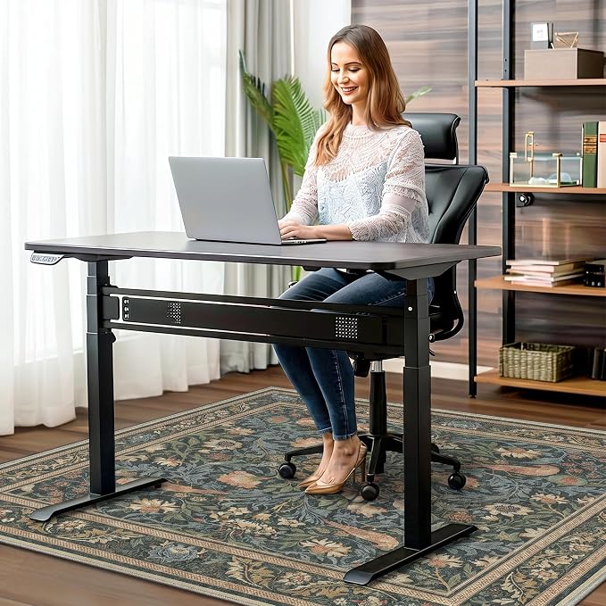 48"x72" Office Chair Mat for Hardwood Tile Floor, Under Desk Carpet Protector for Rolling Computer Chair Mat, Machine Washable Area Rug, Anti-Slip 1/5" Thick Low Pile Thin Vinyl Floor Mat, Dusty Teal