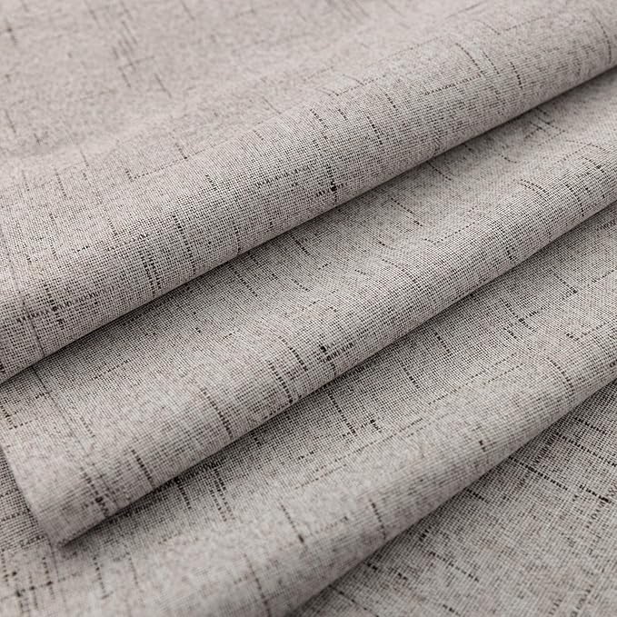 KOUFALL Neutral Blackout Curtains for Living Room Bedroom,Mushroom Taupe Greige Linen Noise Reducing Soundproof Sound Proof Curtains for Office Window at Home 84 Inches Long