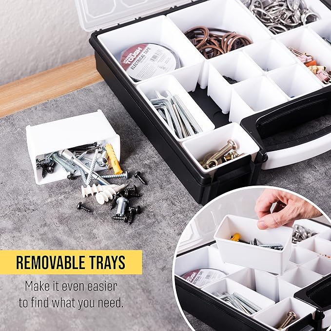 HOPPLER Organizer For Beads, Bolts, Screws, Wax Seal Kit Tools, Craft Supplies, Fishing Tackle, And More. Great Hardware Organizer For Bead Storage And Wax Sealing Supplies To Help Stay Creative.