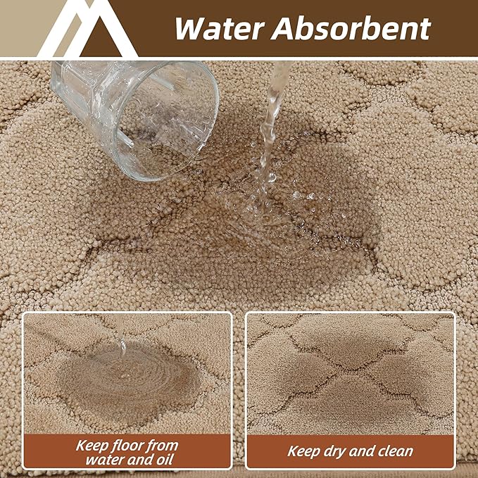 COSY HOMEER Kitchen Rugs 24"x36" Non-Slip Washable Kitchen Mats for Floor Absorbent Kitchen Carpet Soft Rugs for Kitchen,Sink Mat,Entrance,Area Rug,Beige
