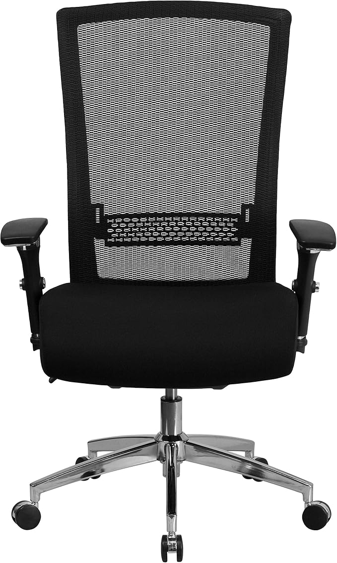 Flash Furniture HERCULES Series 24/7 Intensive Use 300 lb. Rated Black Mesh Multifunction Ergonomic Office Chair with Seat Slider