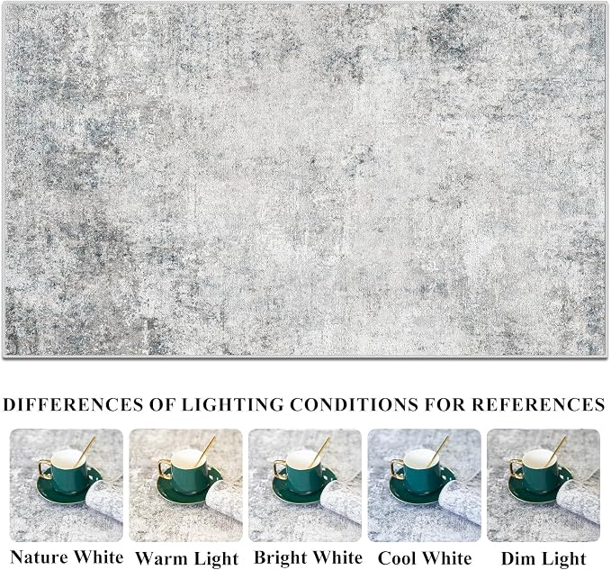 RUUGME Washable 10X14 Rug Abstract - Living Room Bedroom Large Area Rug Indoor Farmhouse Stain Resistant Carpet Non-Slip Machine Washable Distressed Soft Room Decor 10X14 Grey